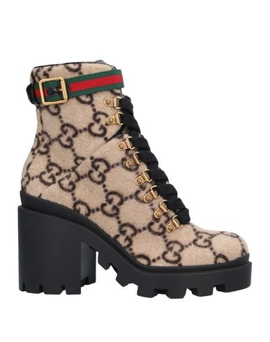 Gucci Beige Wool Gg Boots In Beige