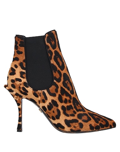 DOLCE&GABBANA Ankle boot Black Textile fibers, Leather