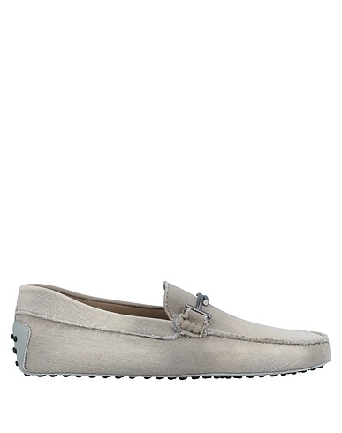 TOD'S Loafers Sand Textile fibers, Soft Leather