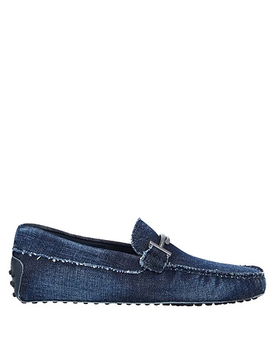 TOD'S Loafers Midnight blue Textile fibers, Soft Leather
