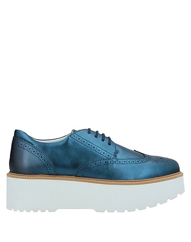 HOGAN Laced shoes Blue Soft Leather
