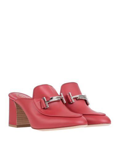 Tod's Woman Mules & Clogs Red Size 7.5 Soft Leather In Red