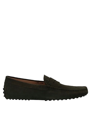 TOD'S Loafers Military green Leather