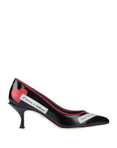 Dolce & Gabbana Dg Love Logo Print Décolleté Shiny Leather Black Woman In Black