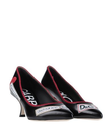 Dolce & Gabbana Dg Love Logo Print Décolleté Shiny Leather Black Woman In Black