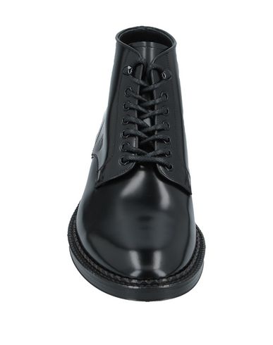 Dolce & Gabbana Black Leather Men Short Boots Lace Up Shoes In Black