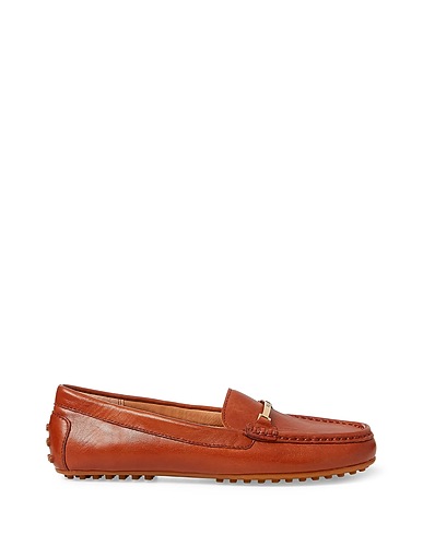 LAUREN RALPH LAUREN Loafers BRIONY LEATHER DRIVER
 Brown 100% Calfskin