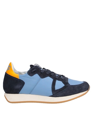 PHILIPPE MODEL Sneakers Sky blue Leather, Textile fibres
