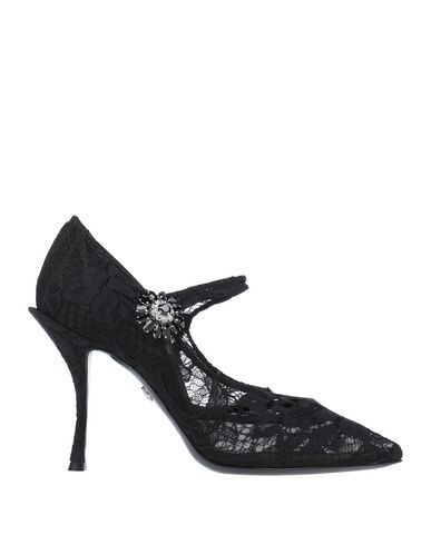 Dolce & Gabbana Embellished Lace Mary Jane Pumps In Black