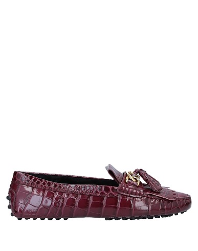 TOD'S Loafers Purple Soft Leather