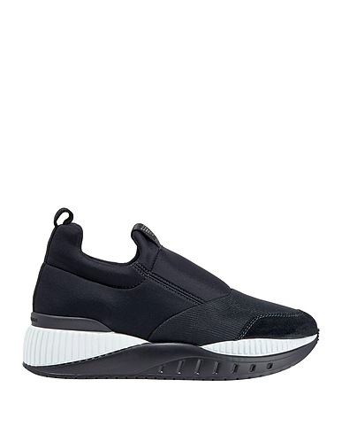 EMPORIO ARMANI Sneakers Black Textile fibers, Soft Leather