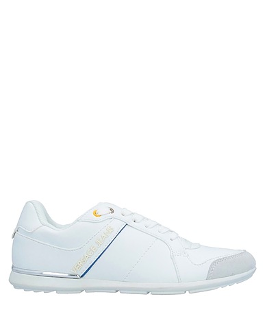 VERSACE JEANS Sneakers White Soft Leather, Textile fibres