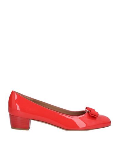 Ferragamo Vara Bow-detail Leather Pumps In Coral