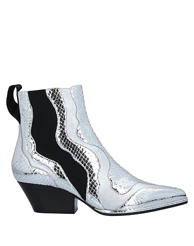 SERGIO ROSSI Ankle boot Silver Soft Leather