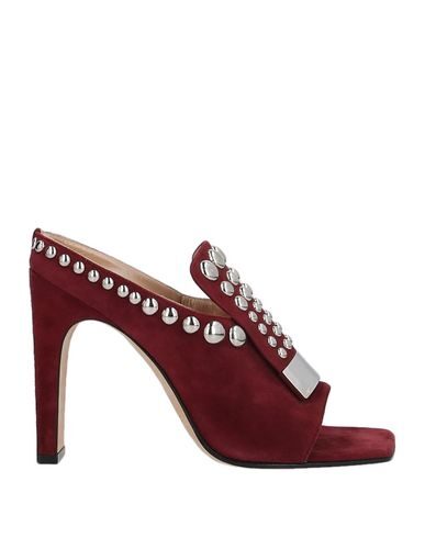 Shop Sergio Rossi Woman Sandals Burgundy Size 6.5 Leather In Red