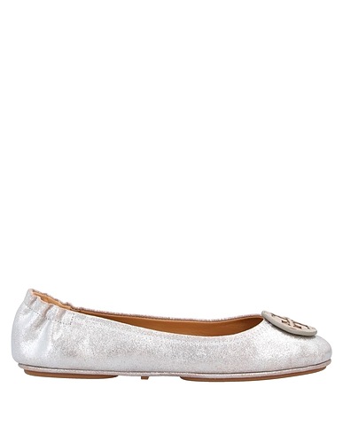 TORY BURCH Ballet flats Silver Soft Leather