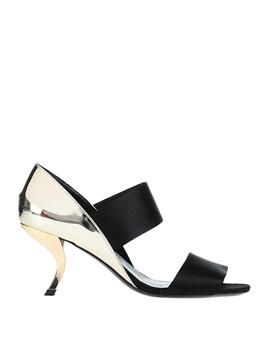 ROGER VIVIER Sandals Black Textile fibres, Soft Leather