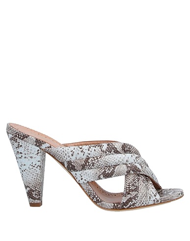 TWINSET Sandals Light grey Leather