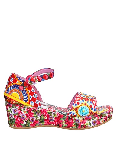 DOLCE&GABBANA Sandals Red 67% Viscose, 33% Cotton