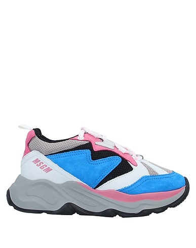 MSGM Sneakers Grey Leather, Textile fibres