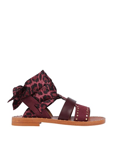 SANDRO Sandals Plum Soft Leather