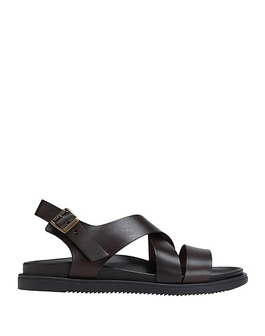 8 by YOOX Sandals Dark brown 100% Calfskin