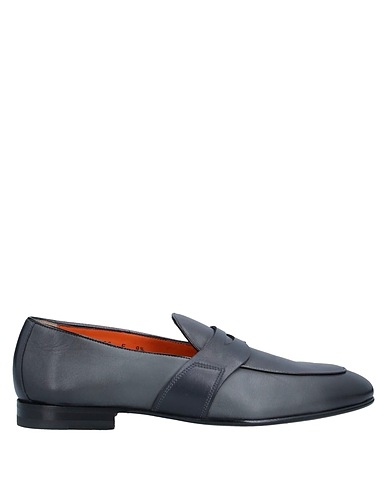SANTONI Loafers Black Leather