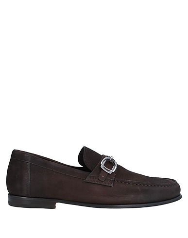 SANTONI Loafers Dark brown Soft Leather