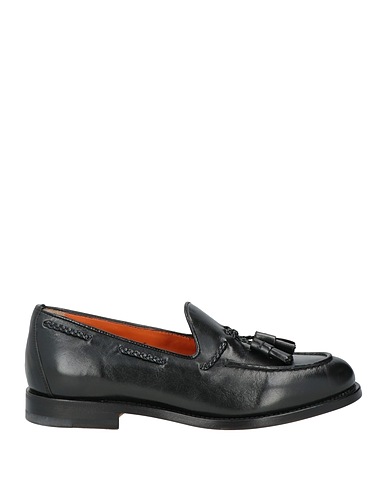 SANTONI Loafers Black Leather