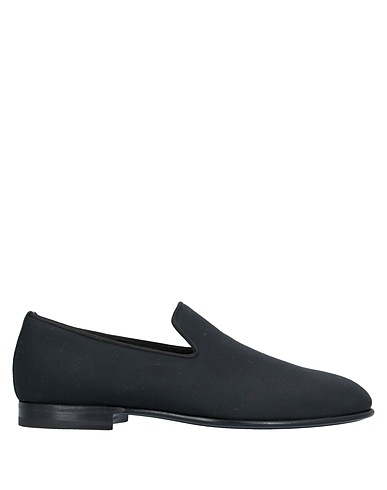 SANTONI Loafers Black Textile fibers