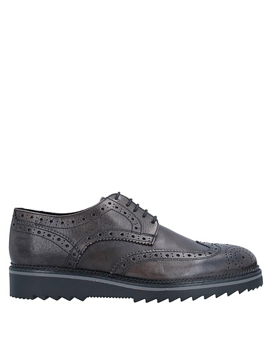 DE MICHELE Laced shoes Charcoal Soft Leather