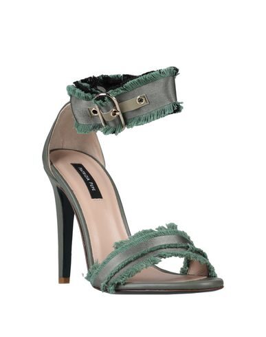 Shop Patrizia Pepe Woman Sandals Military Green Size 8 Soft Leather, Textile Fibers