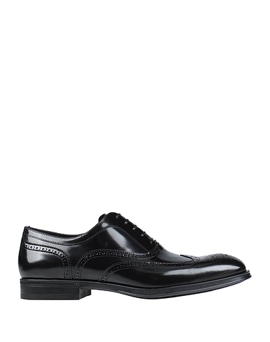 SERGIO ROSSI Laced shoes Black Leather
