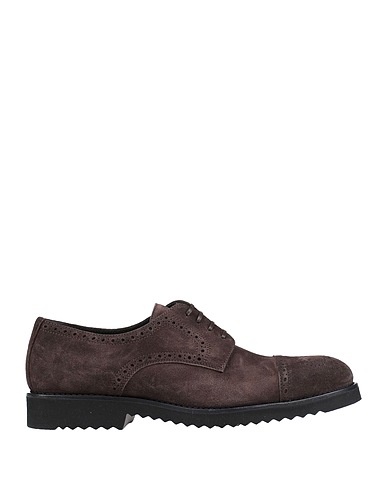 SERGIO ROSSI Laced shoes Dark brown Soft Leather