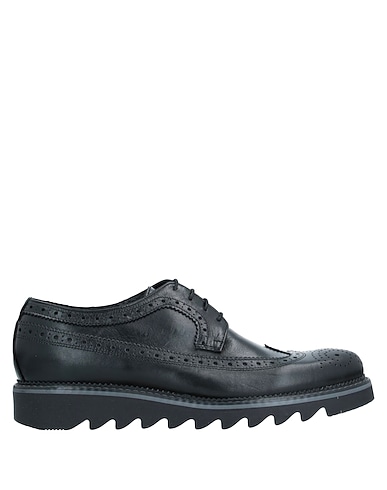 DE MICHELE Laced shoes Black Soft Leather