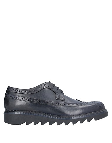 DE MICHELE Laced shoes Midnight blue Soft Leather