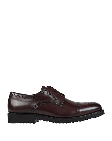 SERGIO ROSSI Laced shoes Dark brown Calfskin