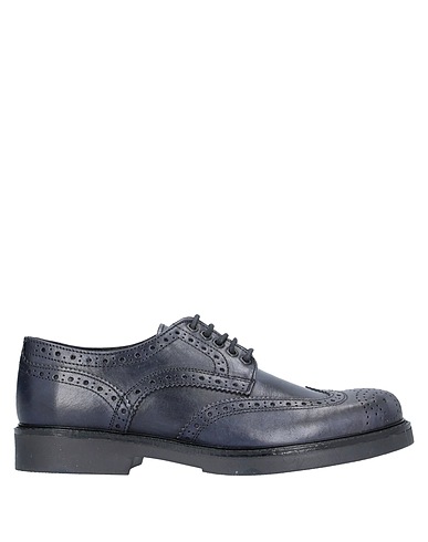 DE MICHELE Laced shoes Midnight blue Soft Leather