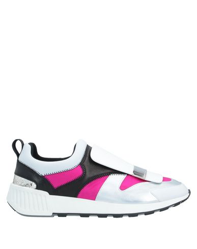 Sergio Rossi Woman Sneakers Fuchsia Size 4 Leather, Textile Fibers In Pink
