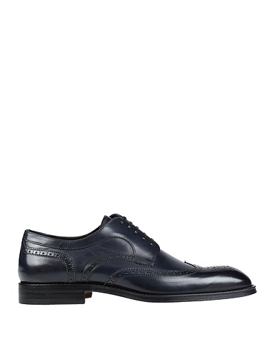 SERGIO ROSSI Laced shoes Midnight blue Calfskin