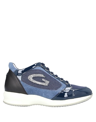 ALBERTO GUARDIANI Sneakers Midnight blue Leather, Textile fibres