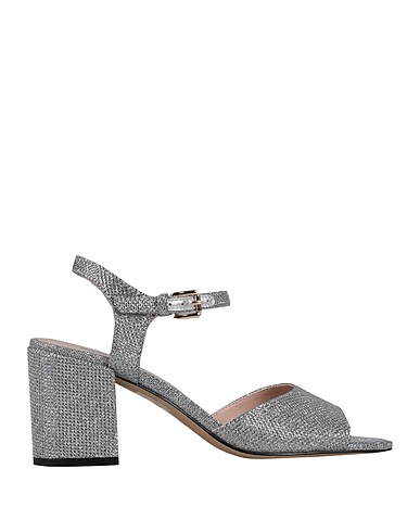 MY TWIN TWINSET Sandals Silver Textile fibres