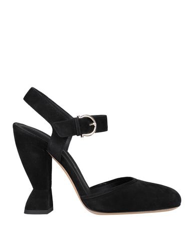 Ferragamo Gazania Suede Pumps In Black