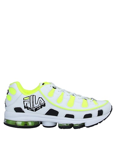 MSGM x FILA Sneakers White Leather, Textile fibers