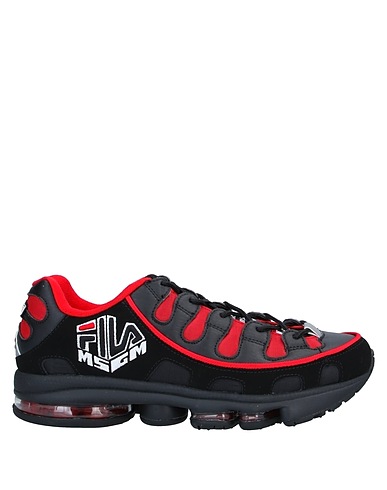 MSGM x FILA Sneakers Black Leather, Textile fibers