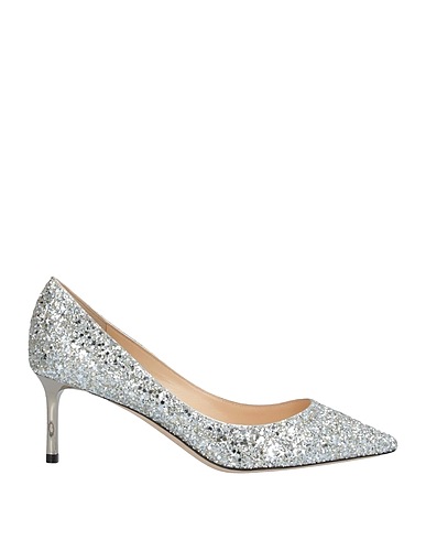 JIMMY CHOO Court Silver Leather, Other Fibres