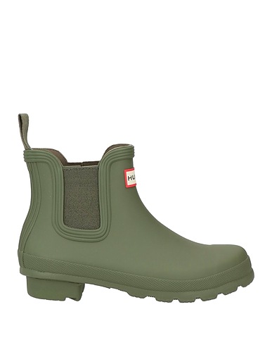 HUNTER Ankle boot Military green 100% Textile fibres