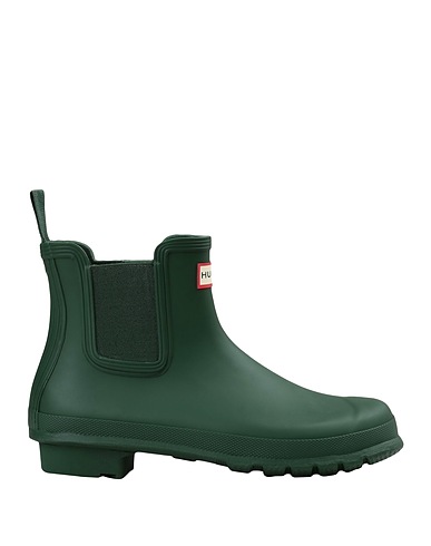 HUNTER Stivaletti Verde scuro 100% Fibre tessili