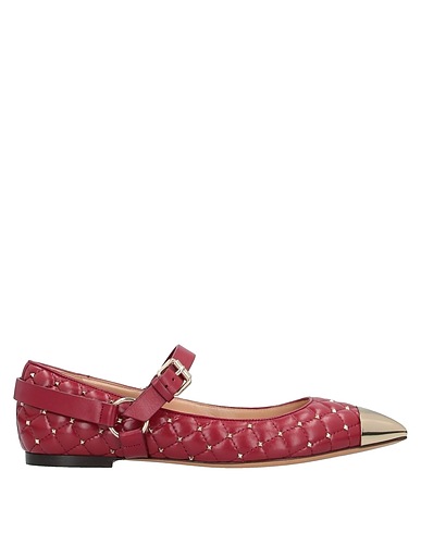 VALENTINO GARAVANI Ballet flats Burgundy Soft Leather
