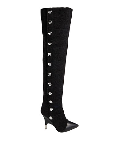 GIUSEPPE ZANOTTI Boots Black Textile fibers, Soft Leather